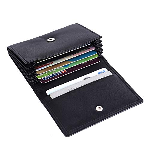 Image of Brooklyn Bridge Genuine Leather Card Holder Wallet for Men Nappa Black - Slim RFID Protected Front Pocket Wallet, Stylish Credit & Debit Card Holder for Travel & Daily Use