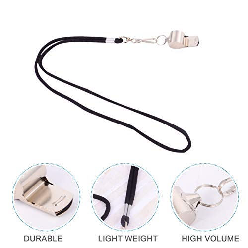 Apitos esportivos de aço inoxidável da Besportble, 6 peças, apitos altos e nítidos com cordão para l