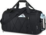 Sac à bandoulière de voyage grande capacité 40L Sac de gym pour hommes Femmes Waterproof Weekend Sac à bagages avec compartiment de chaussures pour Gym Travel Sports,Noir