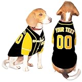 Custom Name Team Name Number Yellow Gold Black Dog Baseball Jersey, Personalized Baseball Team Dog Shirts Cat Pet Costume