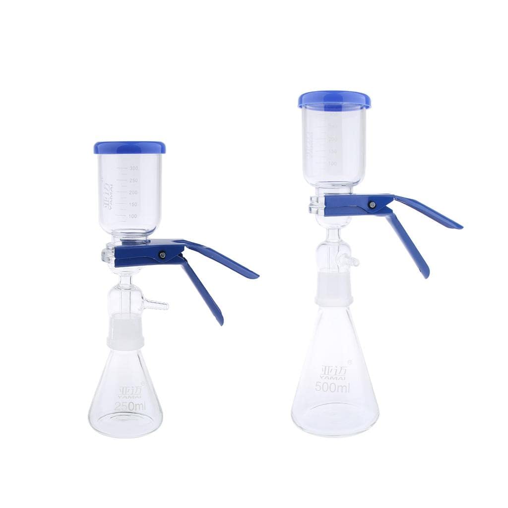 Aparato de Filtración de 250 Ml Unidad de Filtrado de Laboratorio Al Vacío, con Embudo Y Abrazadera.