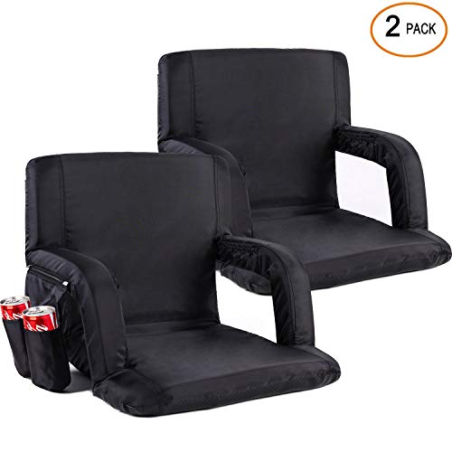 Sportneer Portable Stadium Seat Chair, Reclining Seat for Bleachers with Padded Cushion Shoulder