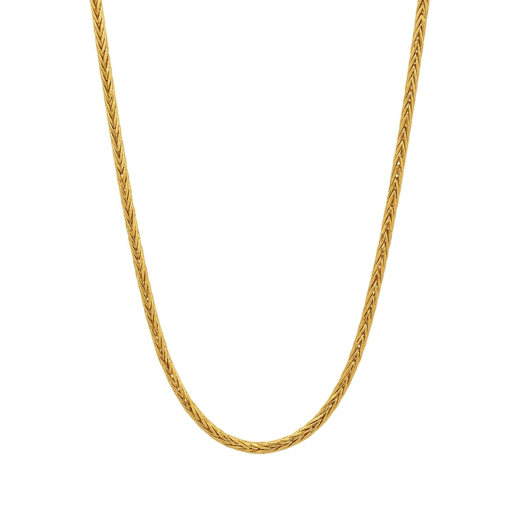 Elegant Gold-Toned Textured Chain Necklace for Women & Men-image-7
