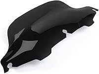 Vista 3 de WYNMOTO - Parabrisas ondulado negro de 8" compatible con 1996-2013 Harley Davidson Street Glide Electra Glide Ultra Classic Touring FLHT FLHTC FLHX