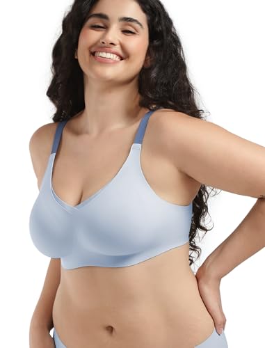 Image of Wireless Bra with Support, Seamless Bra for Women, Mesh Elegance Shaping Bra with Contrast Colored Straps