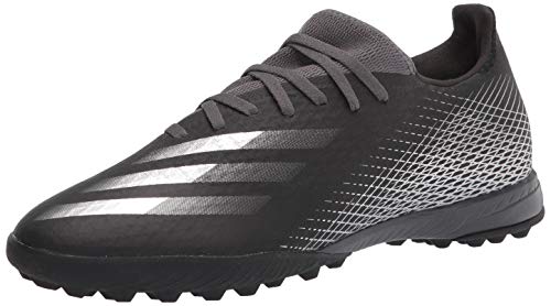 adidas mens X Ghosted 3 Turf,Black/Silver Metallic,10 M US