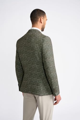 Men’s and Boys Tweed Houndstooth Green Blazer, Father-Son Attire for Formal Occasions4