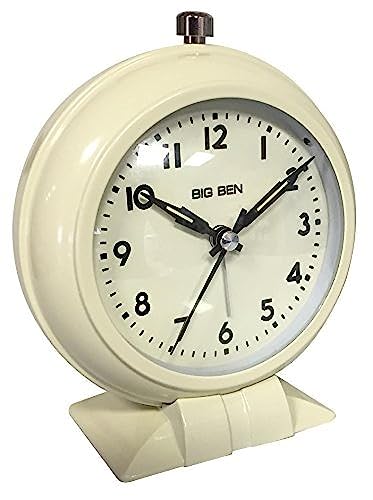Westclox 75044AW Silent Sweep Bell Alarm Clock, White