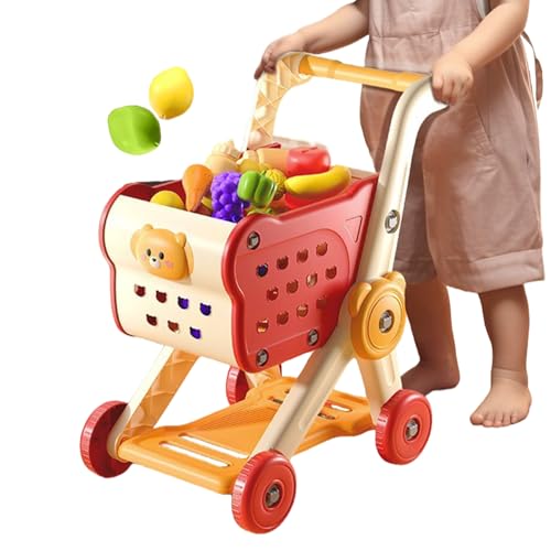 Juguete De De Carreras para Niños - Juego De rol con, Juego De Cesta De Supermercado, Colección De Accesorios para Tienda De Alimentos | Mercado Creativo Juego Entretenimiento