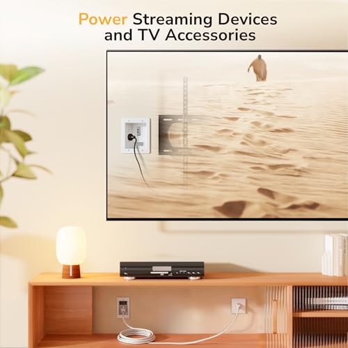 Image of Mount-It in-Wall TV Cable Management Kit, USB-C, Dual Outlet, Cord Hider