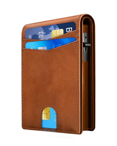 Image of QLD 2026 Wallet for Men - RFID Blocking [Functional & Practical] Bifold Slim Minimalist Credit Card Holder Pop Up Wallet Metal Case with Cash Slot, Front Pocket with ID Window, Gift Boxed