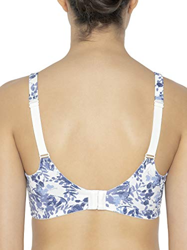 Image of Triumph Minimizer Bra for Women| Non Wired Non Padded| My Flower Series Full Coverage Lingerie Visually Reduces Bust by One Cup Size Wireless Floral Microfiber Support Bra Pack of 1