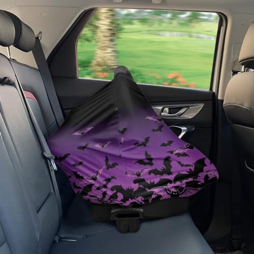 Image of Halloween Car Seat Covers Baby Carseat Canopy Carrier Cover, Bat
