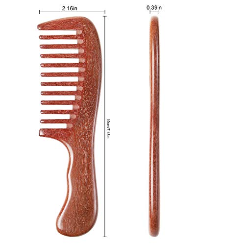 Onedor Handmade 100% Natural Red Sandalwood Hair Combs - Image 3
