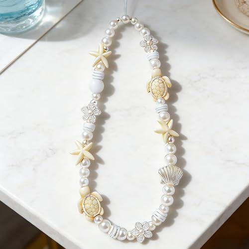 Image of Cute Beaded Camera Wrist Strap for Phone, Digital Camera Charm Lanyard, Pearl Beaded Chain for Bag Keychain Gift