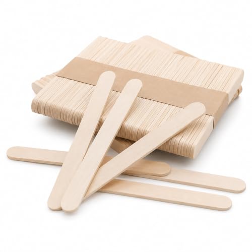 Lot de 200 Bâtonnets en Bois pour Crème Glacée, Spatules de Langue, pour Glace, Bâtonnets de Cire, Bricolage, Art et Artisanat (9,3 x 1 cm O)