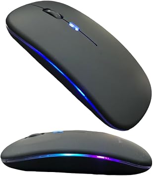 Mouse Sem Fio Recarregável WITPAK USB 2.4GHz RGB - Preto