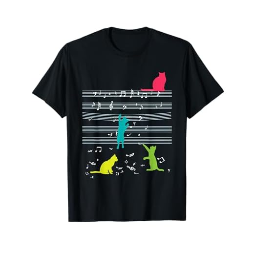 Gatos Notas musicales y clave musical Regalo Músico Gatito Camiseta