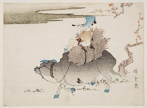 Peinture éleveur et une vache Hiroshige : une affiche d'art mural zen pour le salon 60x90cm
