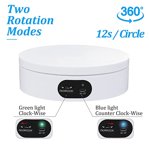 Uslinsky Exhibition Stand For Sublimation Tumbler, 360° Automatic Mute Rotating Revolving Platform 12Oz, 20Oz&50Oz Heat Press Blanks Tumblers Skinny Straight, Cup(White), White-01 (Zt-001) #TOP3