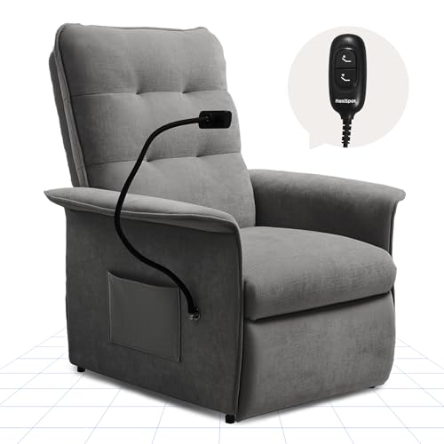 FLEXISPOT Sillón Relax Eléctrico Reclinable con Soporte para Móvil, Sillón Reclinable, Sofá Relax Ergonómico para Salón, Dormitorio y Cine en Casa, Ahorro de Espacio, Gris Oscuro