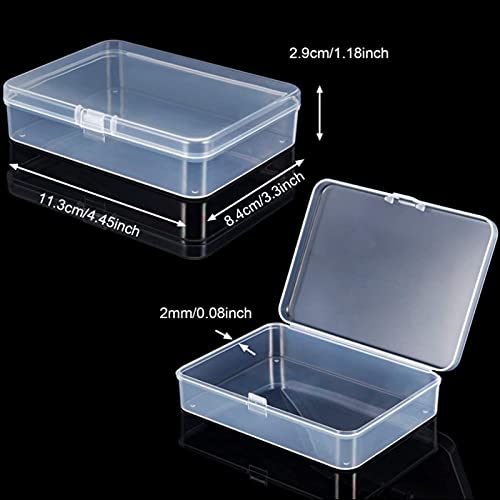 Image of Jetec 6 Pieces Mini Plastic Clear Beads Storage Containers Box for Collecting Small Items, Beads, Jewelry, Business Cards, Game Pieces, Crafts (4.5 x 3.3 x 1.2 Inch)