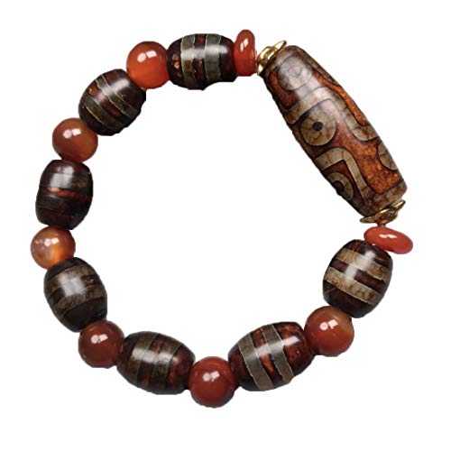 Dzi perle agate bracelet tibétain pour accompagner vos séances de méditation au quotidien