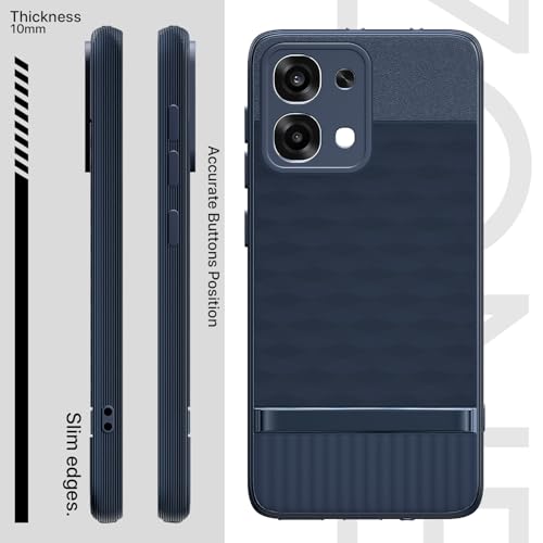 Image of Pikkme Back Cover for Oppo F31 5G / Oppo F33 5G Soft Grip 3D Hexa Cube Texture Silicone Bumper Case (Blue)