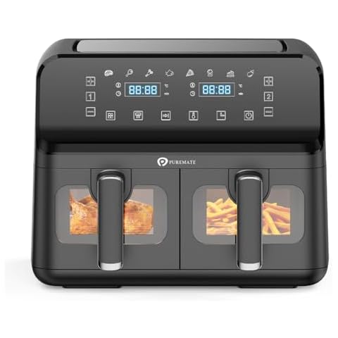 PureMate 9L Dual Air Fryer with Digital Display Cover