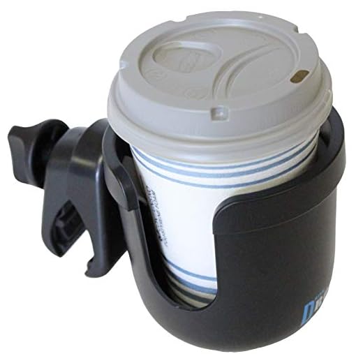 W4W Universal Stroller Cup Holder – Mega Strength Adjustable Clamp fits on Any Bike, Walker, Wheel Chair, Car – Large Adjustable Drink Holder fits Any Size Cup, Water Bottle, Can etc.