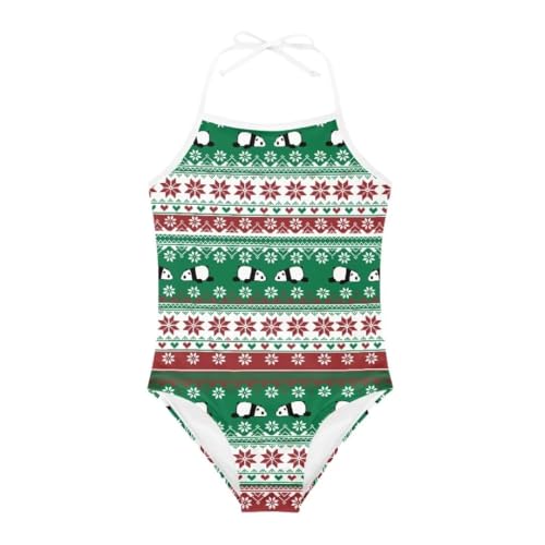 Image of Christmas Kids One-Piece Swimsuits Beach Swimwear Bathing Suit for 3-10 Years Girls