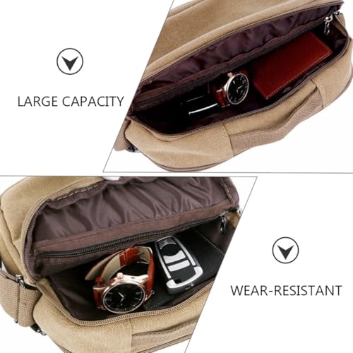 Bolso bandolera SHOWERORO ajustable de lona resistente estilo mochila casual para hombre 5