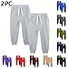 2-Pack Boys Fleece Lined Joggers Sweatpants Warm Winter Elastic Waist Athletic Track Pants with Pockets for Girls 5-14 Years