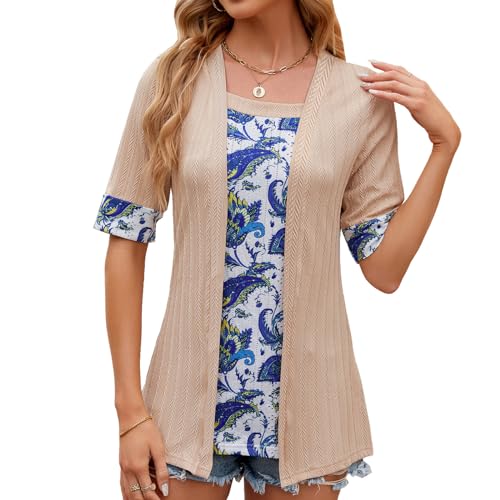 Chemise été femme col carré et motif floral chic