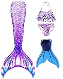 Mermaid Tails with Monofin for Girls and Boys Swimming Mermaid Swimsuit Bikini