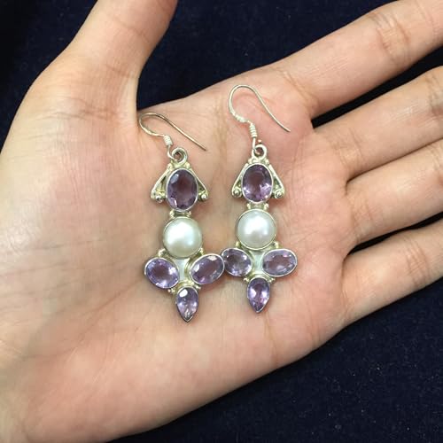 Boucles d'oreilles améthyste en argent 925, le cadeau d'anniversaire idéal - 2
