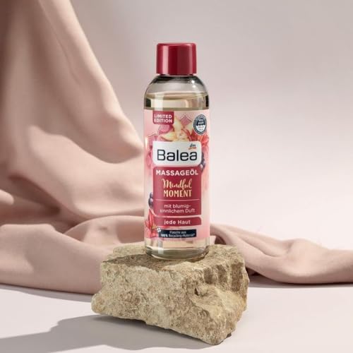 Balea 3er-Set Massageöl: CALM FEELING mit fruchtig-sinnlicher Note (100 ml) + MINDFUL MOMENT blumig exotisch (100 ml) + PARADISE DREAMING Pflegeöl mit einem Hauch von Blüten & Cocos (100ml), 300 ml – Bild 5