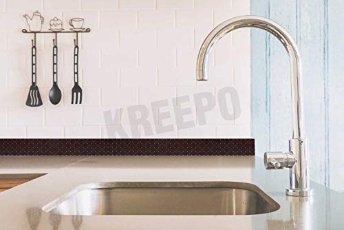 Image of KREEPO Waterproof Waist Line Wall Sticker Self Adhesive Baseboard Wallpaper Border Roll Decals Home Decor Film (Size 4Inch x 20m) (Wood-1)