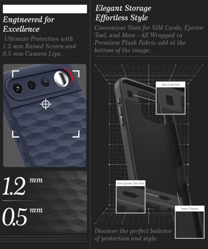 Image of WOW IMAGINE Back Cover for Realme 16 5G with Hexa Cube Design | Ultra Slim Soft Rubberised Case | Inner Velvet Fabric | Flexible Mobile Case | Camera Protection - Blue