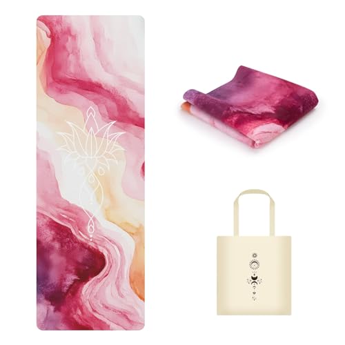 Esterilla Yoga Plegable de viaje Antideslizante para Yoga Pilates Gimnasia, 1,5 mm de Grosor, 183 x...