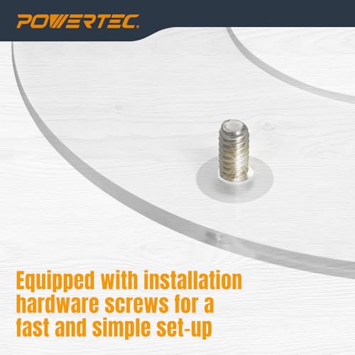 powertec dia 2-1234 router base plate clear acrylic wmultiple predrilled holes screws for easy attaching amp routing with larger diameter bits fits porter-cable 690 890 100 series routers 71218
