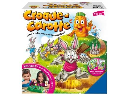 Croque Carotte avec Jeu de Cartes inedit Course Lapins Parcours Colline Nouvelle Version FR Enfant Set Jeu Societe et Carte
