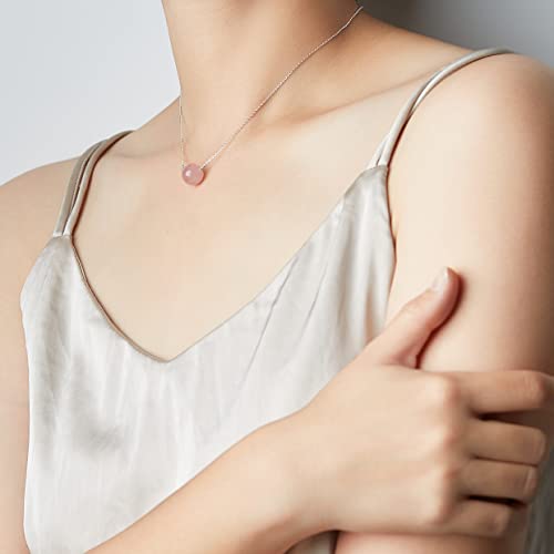 Real Crystal Pendant Necklace Jewelry 925 Sterling Silver Chain Necklace for Women Dainty Birthstone Jewelry Necklace for Women Healing Chakra Crystal Stone Necklace bead2