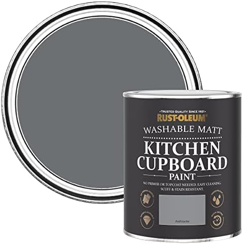 Rust-Oleum Mid Grey Kitchen Cupboard Paint in Matt Finish - Anthracite 750ml