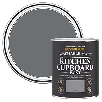 Rust-Oleum Mid Grey Kitchen Cupboard Paint in Matt Finish - Mid-Anthracite 750ml