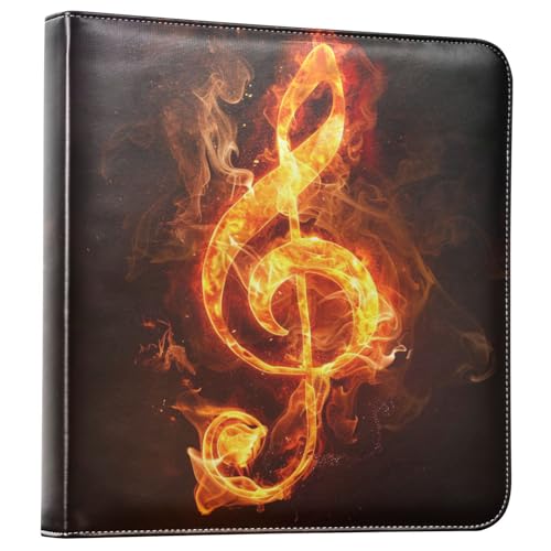 Álbum de fotos retro con notas musicales ALAZA, cubierta de cuero sintético PU, diseño de 3 anillas, para bodas, viajes y recuerdos familiares miniatura 1