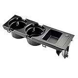 51168217953 New Double Hole Car Styling Front Center Console Storage Box Coin + Cup Holder for BMW E46 Series 1999-2006 (Black)
