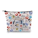 GJTIM TV Show Inspired Gift Doctor Fans Merchandise Zipper Pouch Funny Doctor Makeup Bag Gift (Grey' Pattern Bag)