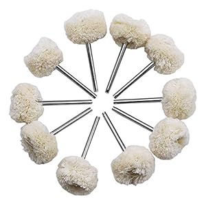 Polijstschijf voor het polijsten van slijpfrezen, katoen, Little Buff bufferwiel voor draaiboor, gereedschap, voor Dremel accessoires, horloge, sieraden, polish, 3 mm, doorn, 10 stuks