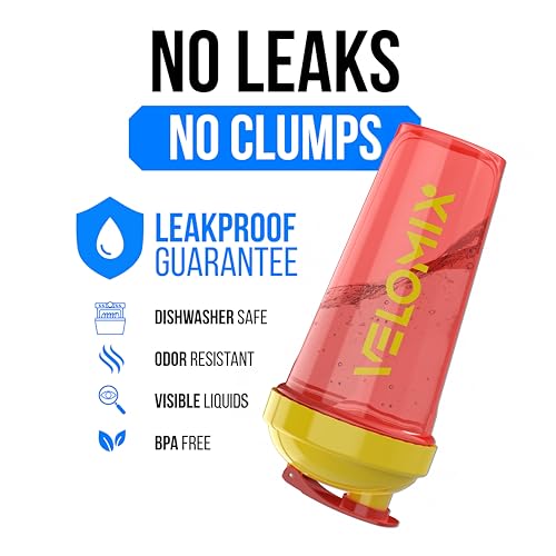 Image of VELOMIX -2 Pack- 28 oz Protein Shaker Bottles for Protein Mixes - 2x Wire Whisk | Leak Proof Shaker Cups for Protein Shakes and Pre Workout | Protein Shaker Bottle Pack (D2) Imperial Glow